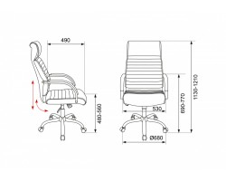 Кресло руководителя Бюрократ T-8010SL/BLACK черный искусственная кожа крестовина хром-foto5