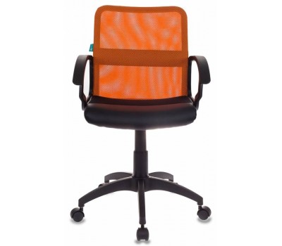 Кресло Бюрократ CH-590 спинка сетка оранжевый сиденье черный искусст.кожа/сетка