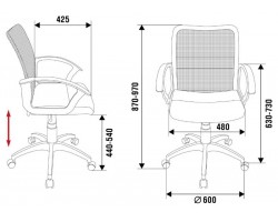 Кресло Бюрократ CH-590 спинка сетка оранжевый сиденье черный искусст.кожа/сетка-foto5