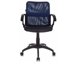 Кресло Бюрократ CH-590/BL/BLACK спинка сетка синий сиденье черный искусственная кожа