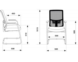 Кресло Бюрократ MC-619N/B/26-B01 на полозьях черный TW-01 сиденье черный 26-B01-foto4