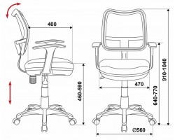 Кресло детское Бюрократ CH-W797/OR/GIRAFFE спинка сетка оранжевый сиденье оранжевый жираф Giraffe сетка/ткань (пластик белый)-foto3