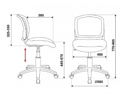 Кресло Бюрократ CH-1296 черный TW-01 сиденье черный 15-21 сетка/ткань крестовина пластик-foto4
