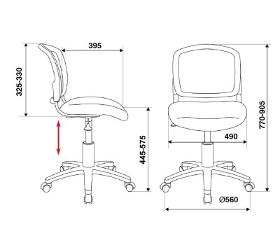 Кресло Бюрократ CH-1296 черный TW-01 сиденье черный 15-21 сетка/ткань крестовина пластик