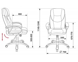 Кресло руководителя Бюрократ T-9905DG/BLACK черный искусственная кожа (пластик темно-серый)-foto5