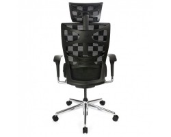 Кресло руководителя Бюрократ 811/Black черный клетка сетка крестовина алюминий-foto3