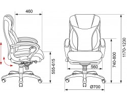 Кресло руководителя Бюрократ T-9916/BROWN коричневый рец.кожа/кожзам-foto16