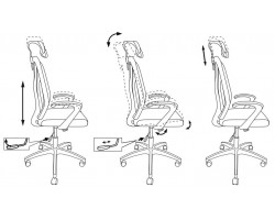 Кресло руководителя Бюрократ MC-411-H/DG/26-25 серый TW-04 сиденье серый 26-25 сетка/ткань-foto5