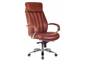 Кресло руководителя Бюрократ T-9922SL светло-коричневый Leather Eichel кожа крестовина металл хром