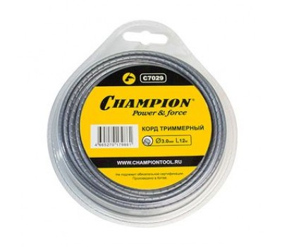 Леска для триммера (корд) 3 ММ. ROUND PRO (БЕСШУМНАЯ) - 12 МЕТРОВ