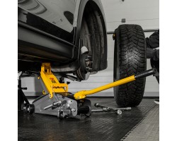 Домкрат гидравлический подкатной с фиксатором, 2,8 т, 135-385 мм, в кейсе Denzel-foto18