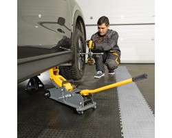 Домкрат гидравлический подкатной с фиксатором, 3 т, 190-532 мм, SUV/ Denzel-foto24