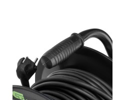 Удлинитель силовой на кабельной катушке, ПВС, 25 м, 4 розетки с крышкой, IP44, 16А, УХз16, Сибртех-foto6