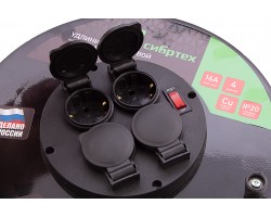 Удлинитель силовой 30 м, 16А, тип УХз16, КГ 3 x 1.5 мм, на стальной катушке, 4 розетки Сибртех-foto12