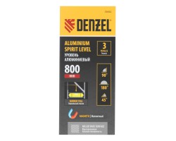 Уровень алюминиевый, магнит, фрезерованный, 3 глазка (1 зеркал.) 0,5 мм/м, 800 мм Denzel-foto12