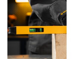 Уровень алюминиевый, магнит, фрезерованный, 3 глазка (1 зеркал.) 0,5 мм/м, 800 мм Denzel-foto19