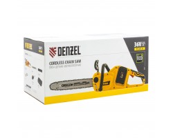 Цепная пила аккумуляторная бесщеточная RCS400-36, Li-ion, 36 В, 4 Ач, шина 400 мм Denzel 
