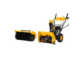 Гибридная снегоуборочная машина с функц. подметания SWB-800, 212 сс, руч. старт, 2 насадки// Denzel