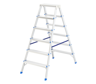Стремянка двусторонняя 6 ступеней, алюминиевая, Россия, Сибртех Стремянка двусторонняя 6 ступеней, алюминиевая, Россия, Сибртех