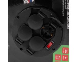 Удлинитель силовой 50 м, 16А, тип УХз16, КГ 3 x 2.5 мм, на стальной катушке, 4 розетки Сибртех-foto6