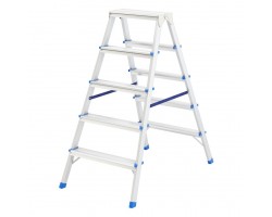 Стремянка двусторонняя 5 ступеней, алюминиевая, Россия, Сибртех