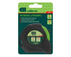 Рулетка Графит,обрезиненный корпус,амортизатор,5 м х 19 мм Сибртех-foto6