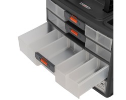 Органайзер для хранения с выдвижными лотками 310х150х260мм, 4 секции, пластик Stels-foto8