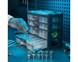 Органайзер для хранения с выдвижными лотками 310х150х260мм, 4 секции, пластик Stels-foto13