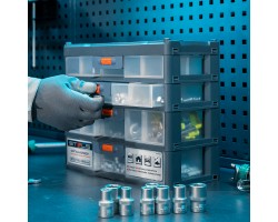 Органайзер для хранения с выдвижными лотками 310х150х260мм, 4 секции, пластик Stels-foto14