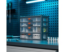 Органайзер для хранения с выдвижными лотками 310х150х260мм, 4 секции, пластик Stels-foto11