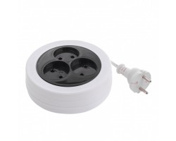 Удлинитель электрический бытовой рулетка, 1.7 м, 3 розетки, 6 А, тип УХ-6 Сибртех