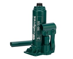 Домкрат гидравлический бутылочный, 3 т, 180-320 мм Сибртех