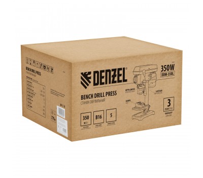 Станок сверлильный DDM-350L, 350 Вт, 13 мм, 5 ск., лазер, настольный Denzel Станок сверлильный DDM-350L, 350 Вт, 13 мм, 5 ск., лазер, настольный Denzel