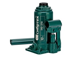 Домкрат гидравлический бутылочный, 10 т, 190-370 мм Сибртех