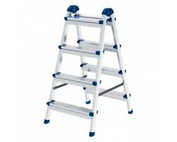 Стремянка двухсторонняя 4 ступени, сталь профиль, стальные ступени, Россия Сибртех