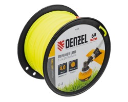 Леска для триммера круглая, 4,0мм х 69м, на DIN катушке FLEX CORD, Denzel