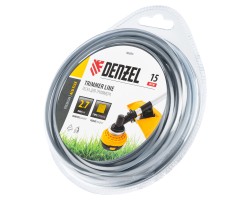 Леска для триммера армированная алюминием квадратная, 2,7мм х 15м, блистер ALUFLEX Denzel