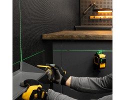 Лазерный уровень мультипризм. LXI 360-2 Green, 30 м, 520 Нм, акк. Li 2800 mAh, резьба 1/4" Denzel-foto18