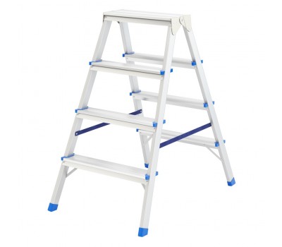 Стремянка двусторонняя 4 ступени, алюминиевая, Россия, Сибртех Стремянка двусторонняя 4 ступени, алюминиевая, Россия, Сибртех