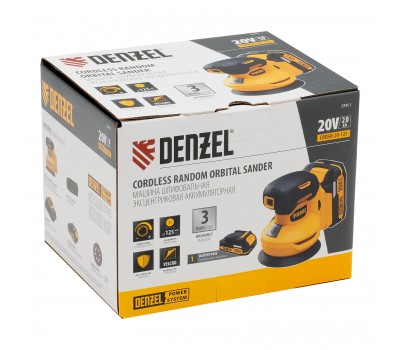 Машина шлифовальная эксцентриковая аккумуляторная CROSH-20-125, Li-Ion, 20 В// Denzel