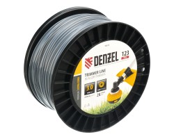 Леска для триммера двухкомпонентная круглая, 3,0мм х 123м, на DIN катушке EXTRA CORD Denzel