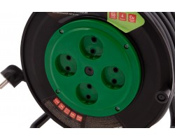 Удлинитель силовой 50 м, 16А, тип УХ10, ПВС, усиленный, на кабельной катушке, 4 розетки без заземления Сибртех-foto12