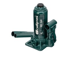 Домкрат гидравлический бутылочный, 5 т, 180-340 мм, в пласт. кейсе Сибртех