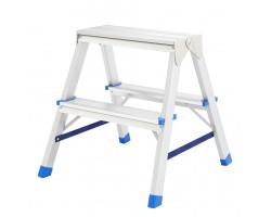 Стремянка двусторонняя 2 ступени, алюминиевая, Россия, Сибртех
