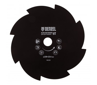 Диск для триммера, 230 х 25.4 мм, толщина 1.6 мм, 8 лезвий Denzel