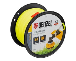 Леска для триммера квадрат, 4,0мм х 62м, на DIN катушке FLEX CORD Denzel