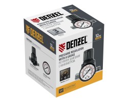 Регулятор давления с манометром R1500, 12 бар, 1/4" Denzel-foto6