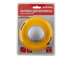 Катушка для мотокосы, полуавтомат.,легкая загрузка лески, гайка M10x1,25, алюм.кнопка Kronwerk-foto10