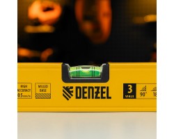 Уровень алюминиевый, магнит, фрезерованный, 3 глазка (1 зеркал.) 0,5 мм/м, 1000 мм Denzel-foto17