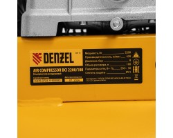 Компрессор воздушный рем. привод BCI 2200/100, 2,2 кВт, 100 литров, 420 л/мин Denzel-foto48